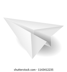 Paper plane on white background