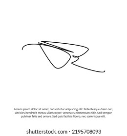 Plano de papel un plano de línea continua. Decoración cuidada con elementos dibujados a mano. Ilustración vectorial de estilo minimalista sobre fondo blanco.