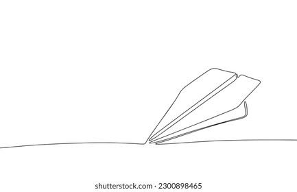 El plano de papel como una línea continua. Ilustración vectorial del plano de la mosca de la línea de dibujo. 