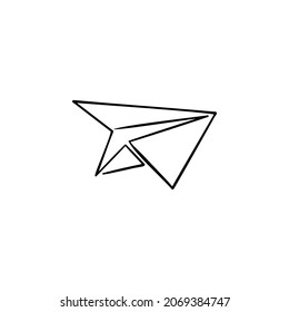 paper plane one line vector illustration art hand draw .