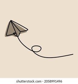 paper plane oneline continuous line art