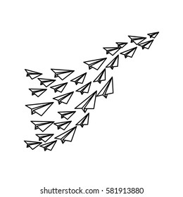 Paper plane origami icon vector illustration graphic design