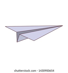 Paper plane origami symbol isolated vector illustration graphic design
