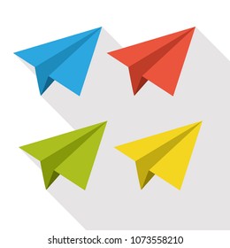 paper plane origami vector