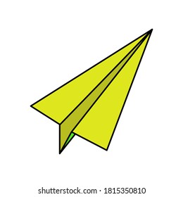 Paper plane origami vector icon