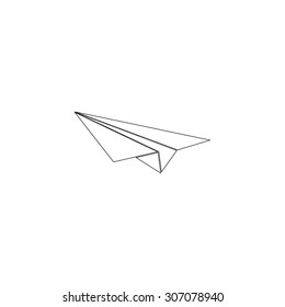 Flying Paper Planes Vector Linear Drawing Stock Vector (royalty Free 