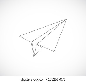 paper plane outline icon