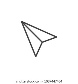 Paper plane outline icon. linear style sign for mobile concept and web design. Airplane simple line vector icon. Send message symbol, logo illustration. Vector graphics