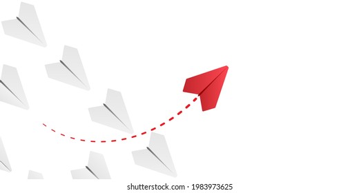 Paper plane with own way illustration