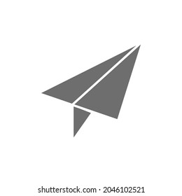 Paper plane, post, communication grey icon. Isolated on white background
