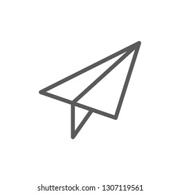 Paper plane, post, communication line icon.
