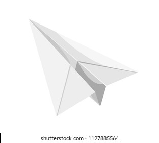paper plane realistic vector illustration isolated no background