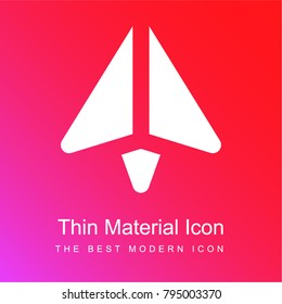 Paper plane red and pink gradient material white icon minimal design