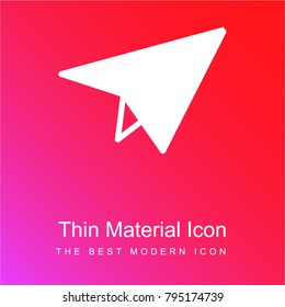 Paper plane red and pink gradient material white icon minimal design