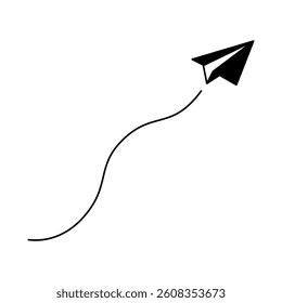 Paper plane route.  Vector illustration