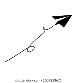 Paper plane route.  Vector illustration