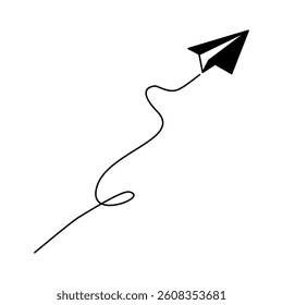 Paper plane route.  Vector illustration