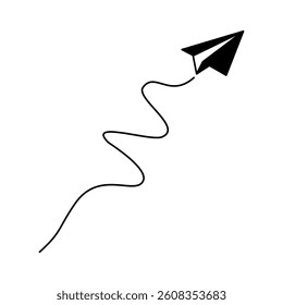Paper plane route.  Vector illustration