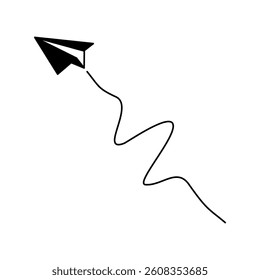 Paper plane route.  Vector illustration