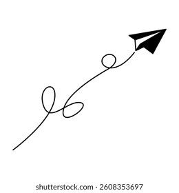 Paper plane route.  Vector illustration