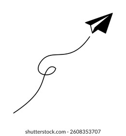 Paper plane route.  Vector illustration
