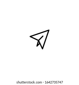 Paper Plane. School Icon Set. Minimalist and Unique Outline Style. Editable Vector.