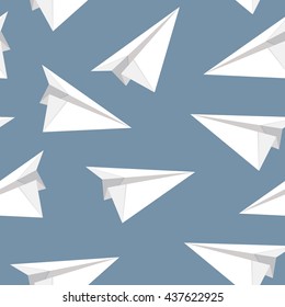paper plane seamless pattern. vector illustration
