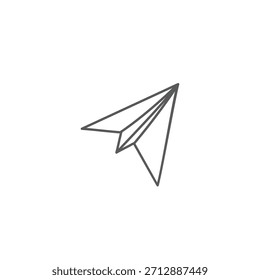 Icono de envío del plano de papel en estilo moderno del Vector, símbolo mínimo de la comunicación para enviar mensajes, compartir, y acciones de la interfaz digital, aislado en fondo limpio