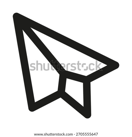 Paper Plane Send Icon. Modern professional minimal line graphic illustrating message delivery, email, communication, sending and digital interaction
