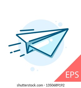Paper Plane Send Icon Sign Symbol. Vector modern line design illustration icon 