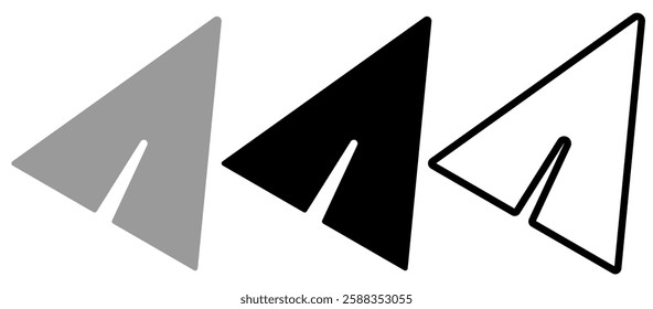 paper plane send icon, simple flat style, illustration, logo sign symbol pictogram template, for ui or ux isolated on white for mobile app, editable