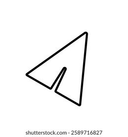 paper plane send icon, simple flat style, illustration, logo sign symbol pictogram template, for ui or ux isolated on white for mobile app, editable