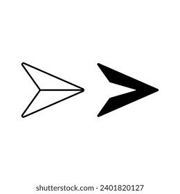 Paper plane, Send Message, Email Send icon vector. Trendy Flat style for graphic design, Web site.