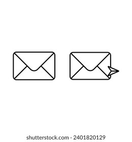 Plano de papel, Enviar mensaje, Enviar correo electrónico vector de icono. Estilo plano de moda para diseño gráfico, sitio Web.