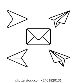 Paper plane, Send Message, Email Send icon vector. Trendy Flat style for graphic design, Web site.