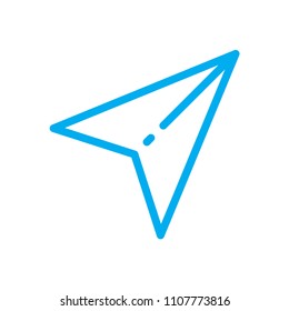 Paper plane, send message line vector icon. Symbol from set Icons for your interface. Isolated on white background