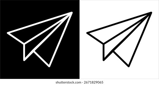 Icono de contorno de mensaje de envío de plano de papel