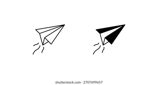 Paper Plane set icon with white background vector stock illustration