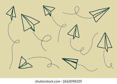 ilustração de conjunto de plano de papel. vetor eps 10