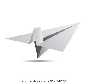 paper plane with shadow