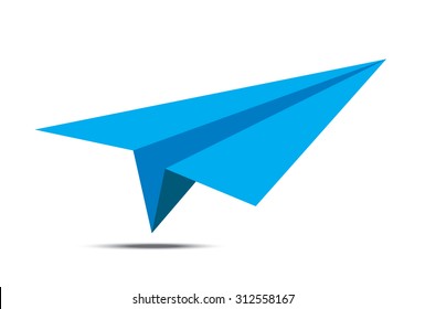 paper plane with shadow