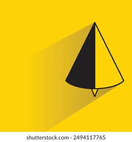paper plane with shadow on yellow background