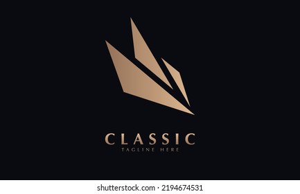 Paper plane shape vector logo template