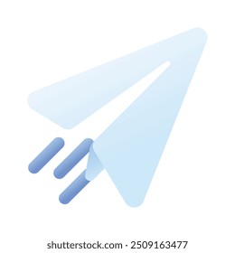 A paper plane showing concept icon of communication, messaging, chat vector design