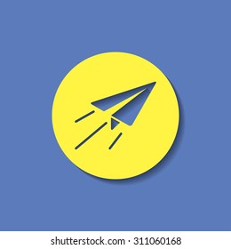 Paper Plane sign. Airplane symbol. Travel icon.