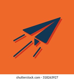 Paper Plane sign. Airplane symbol. Travel icon.