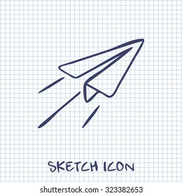 Paper Plane sign. Airplane symbol. Travel icon.