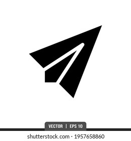 Paper Plane Silhouette icon vector, illustration logo template in trendy style. Suitable for many purposes.