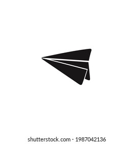 paper plane silhouette icon vector on a white background