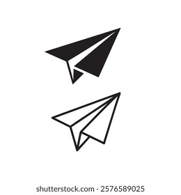 Paper plane silhouette vector image